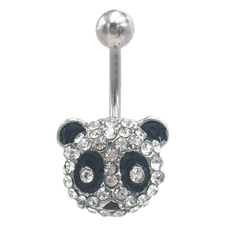 puncture jewelry alloy Diamond panda navel nail navel button belly dance navel ornaments  outlet