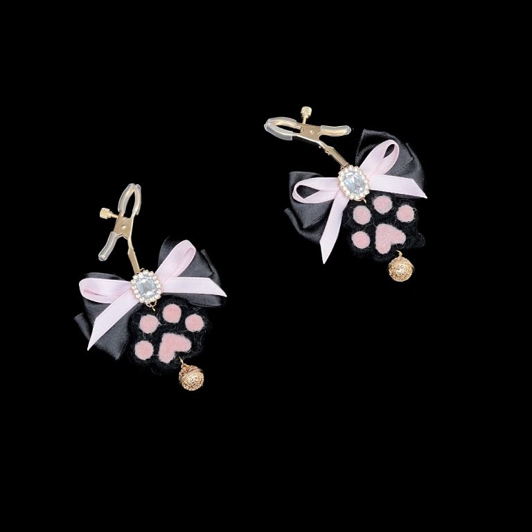 Midnight sweetheart handmade cute bow bell smsexy nipple clamp collar traction fox tail butt plug - Image 3