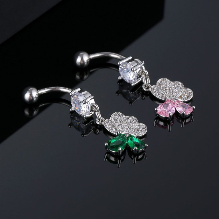 New AliExpress inlaid AAA zircon Color Butterfly belly button ring body piercing jewelry - Image 5