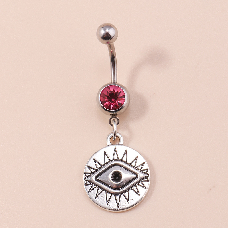European and American Cross-border Explosions Retro Gem Devil's Eye Navel Nail Simple Personalized Eye Navel Jewelry - Image 6