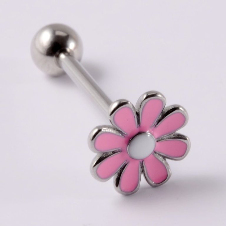 Daisy tongue nail stainless steel tongue ring punk hot girl tongue nail titanium steel human body piercing jewelry - Image 4