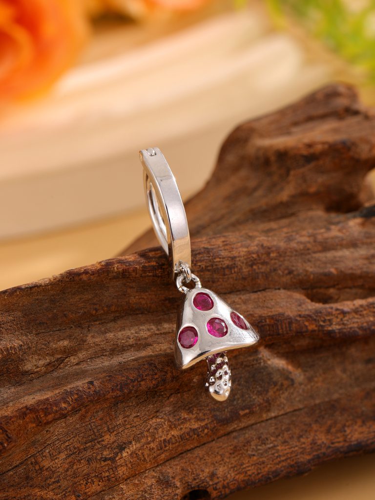 Europe and the United States cross-border popular personality mushroom copper inlaid zircon belly button ring belly button puncture jewelry - Image 6