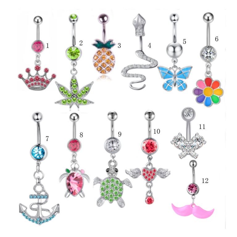 European and American jewelry butterfly flower animal belly umbilical nail puncture products - Image 6