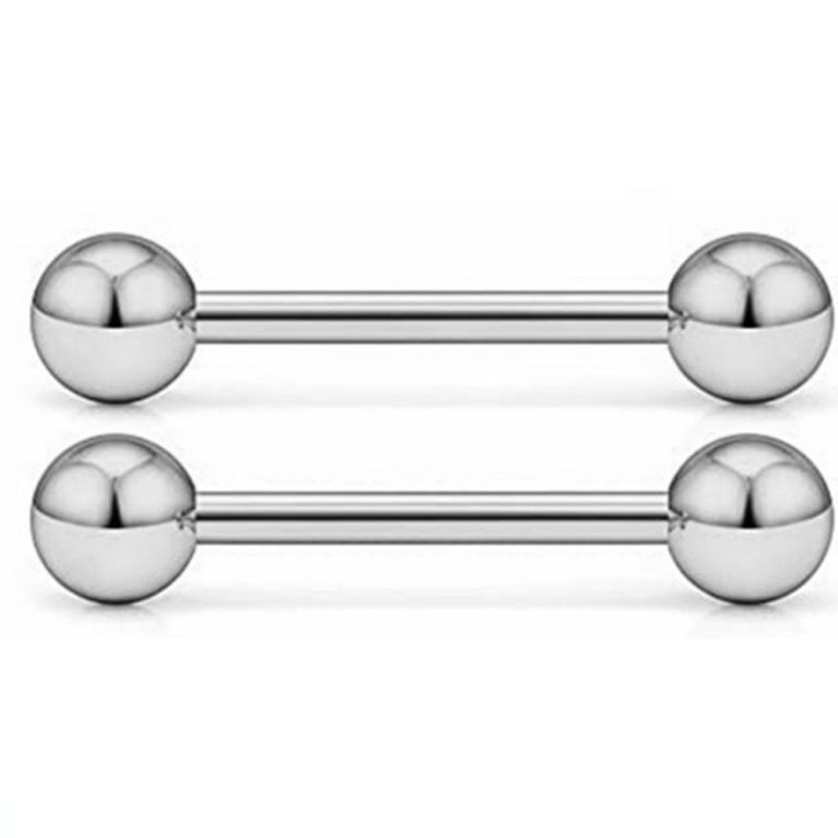 European and American cross-border goods stainless steel vacuum electroplating 1.6*16*5 nipple nail tongue ring tongue nail body piercing jewelry - Image 3