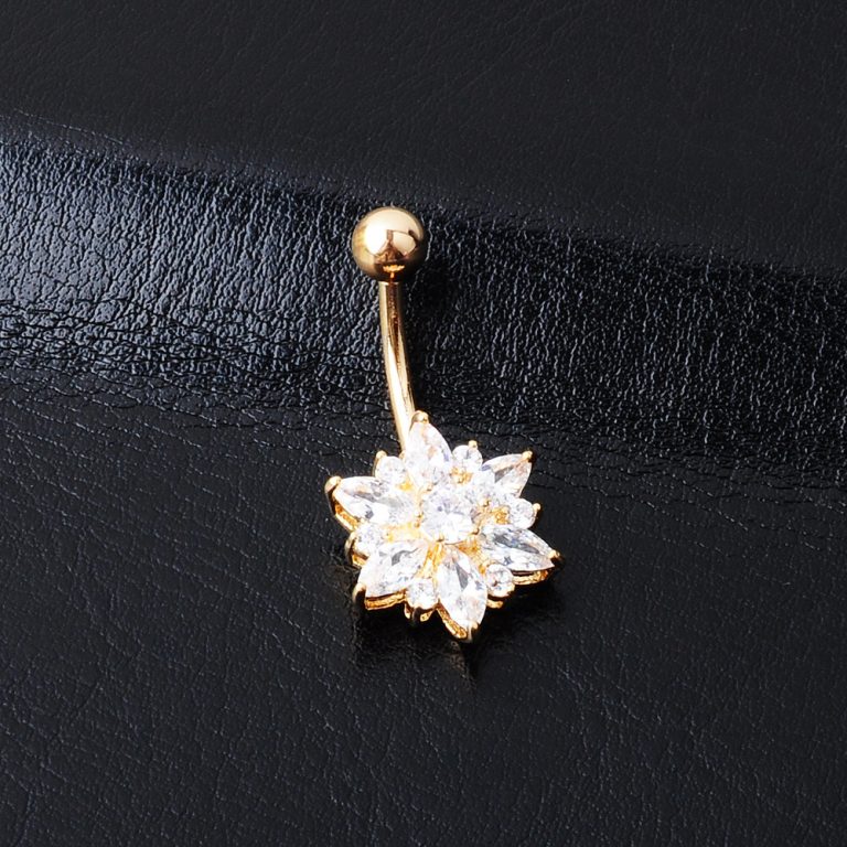 AliExpress EABY best selling human body piercing jewelry flower belly button belly button nail belly button ring - Image 5