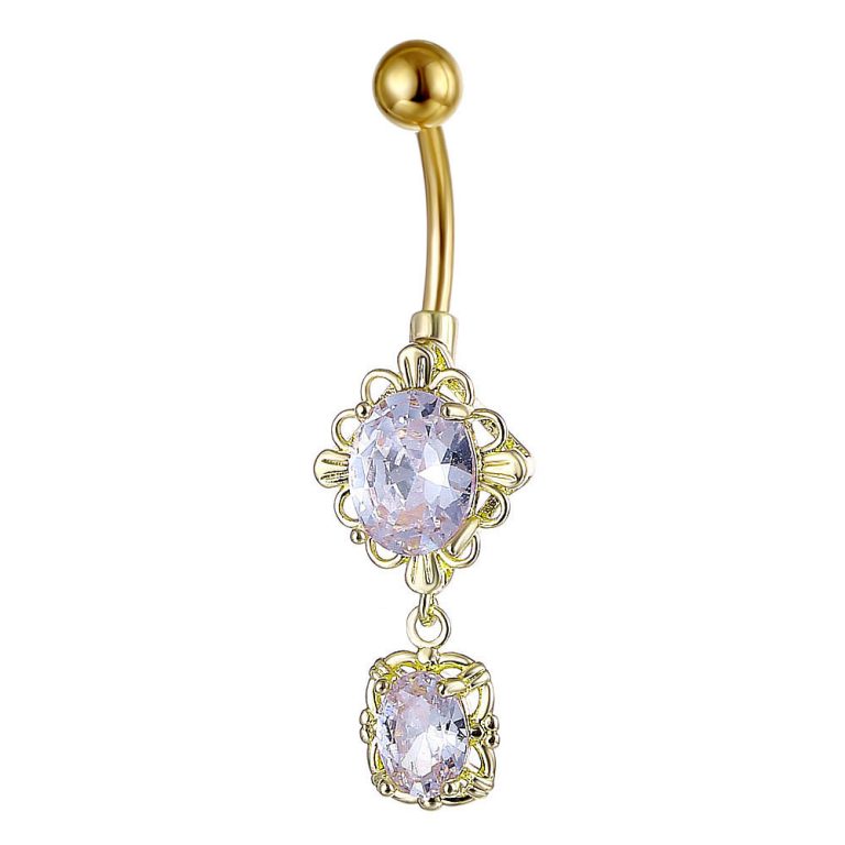 New Amazon European and American puncture jewelry flower Oval zircon navel ring navel nail - Image 4