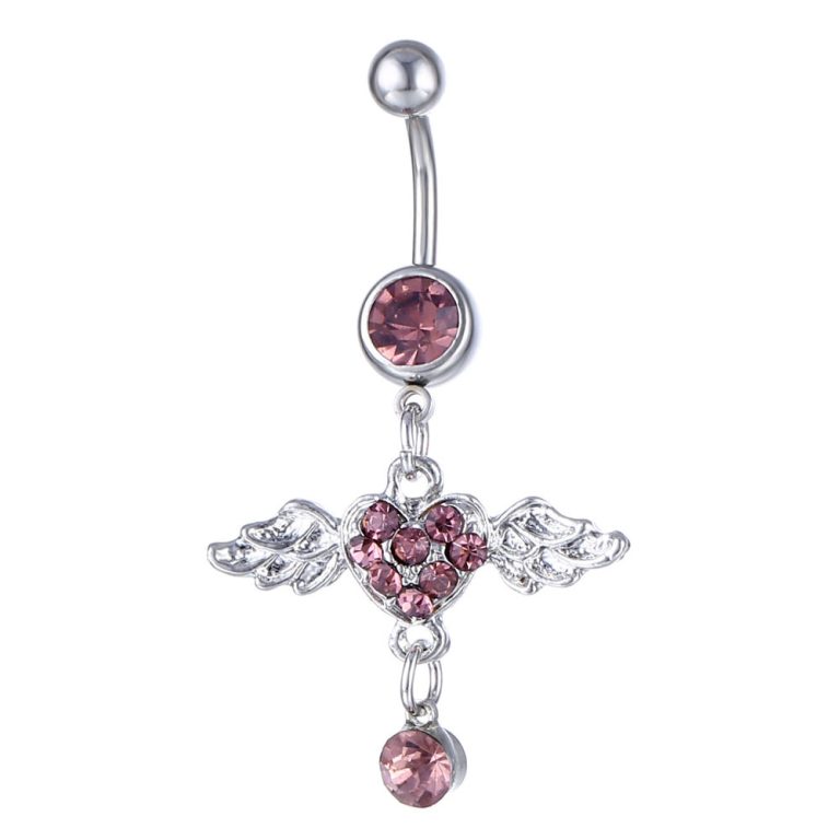 puncture jewelry diamond angel wings navel nail navel buckle creative belly dance jewelry navel ornaments - Image 7