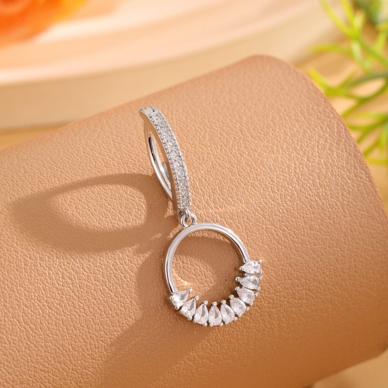 New creative design geometric ring copper inlaid zircon navel ring navel buckle puncture jewelry manufacturers direct supply