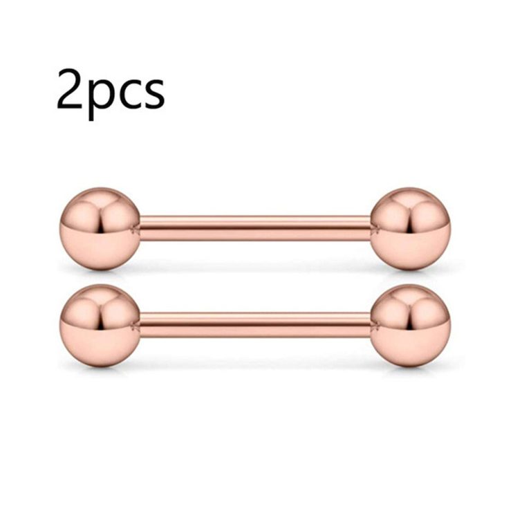 European and American cross-border goods stainless steel vacuum electroplating 1.6*16*5 nipple nail tongue ring tongue nail body piercing jewelry - Image 6
