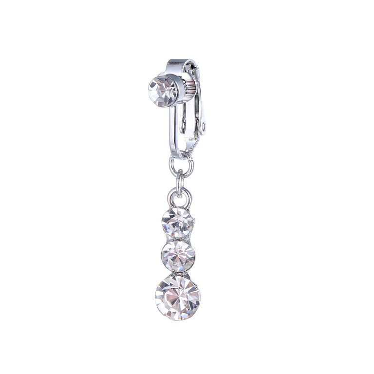 New punch-free fake navel buckle  goods multiple pendant diamond-embedded tassel heart-shaped navel nail ear clip combination - Image 12