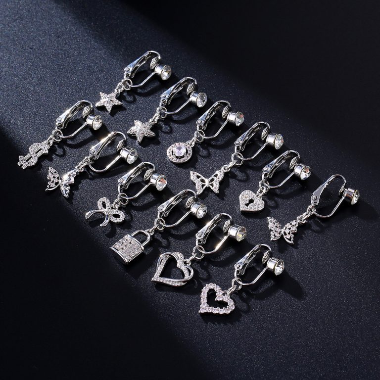 navel clip copper inlaid zirconium heart-shaped pendant navel nail sexy navel ring fashion navel body piercing jewelry - Image 4