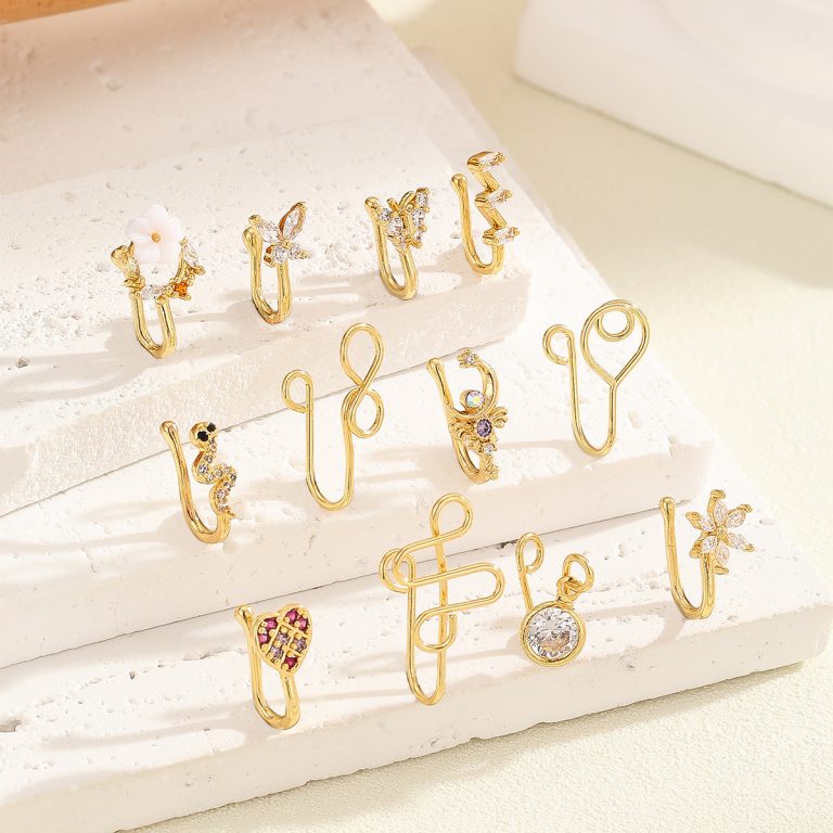 New style copper white stone inlaid sexy nose accessories nose nail light luxury fashion personality niche high-grade temperament nose nail wholesale - Image 3