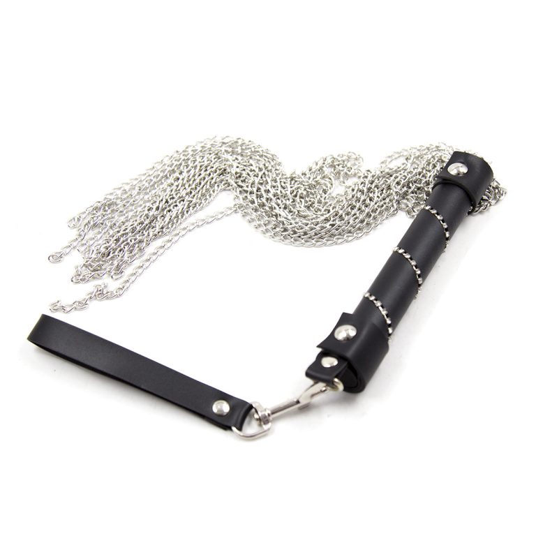Adult Sex Products Leather Chain Whip Couples Flirting Toy Bondage Diamond Handlebar Leather Whip Props Leather Whip - Image 5