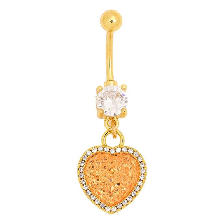 New style copper white stone inlaid navel buckle fashion all-match creative love pendant simple sexy navel nail female in stock wholesale