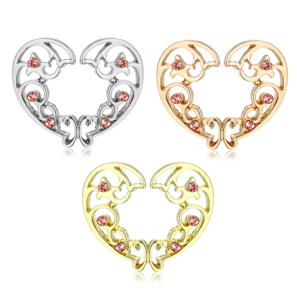 Sexy puncture breast clip non-perforated peach heart Diamond-embedded breast ring nipple nail sexy jewelry non-Rod breast nail breast buckle