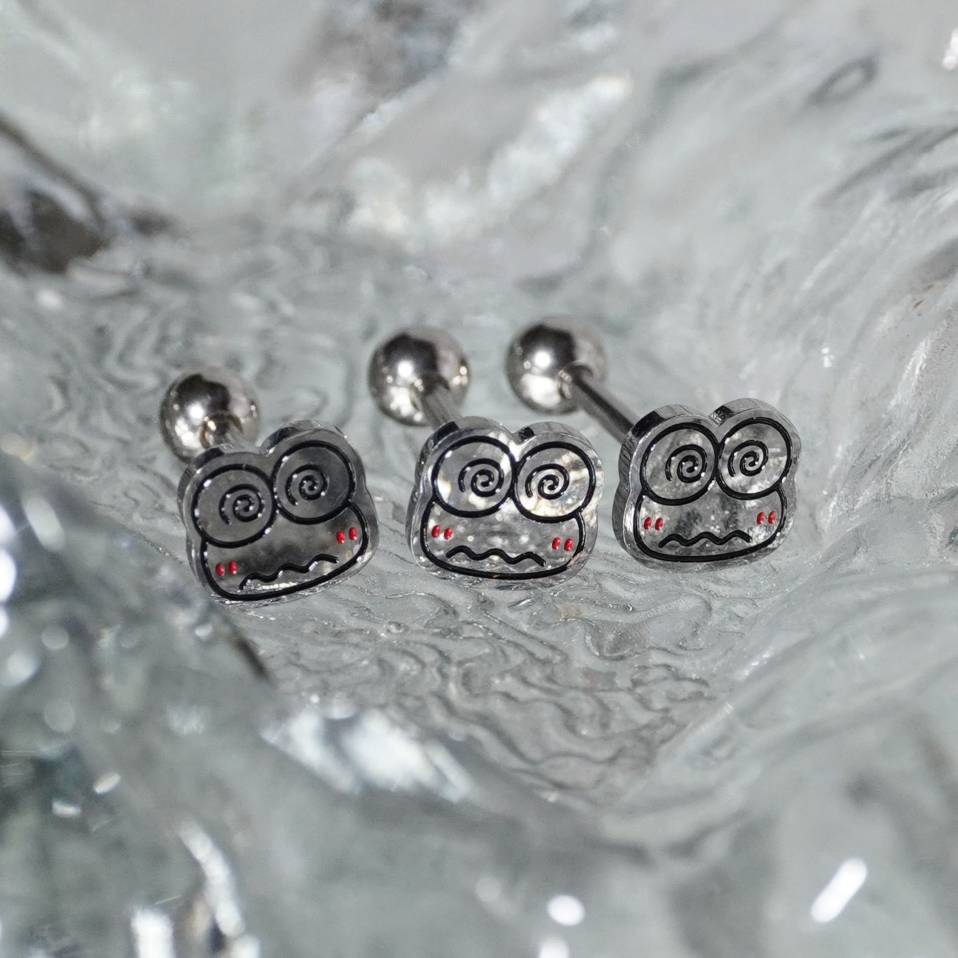 Frog tongue nail stainless steel tongue ring titanium steel niche tongue jewelry perforated tongue nail piercing jewelry - Image 3