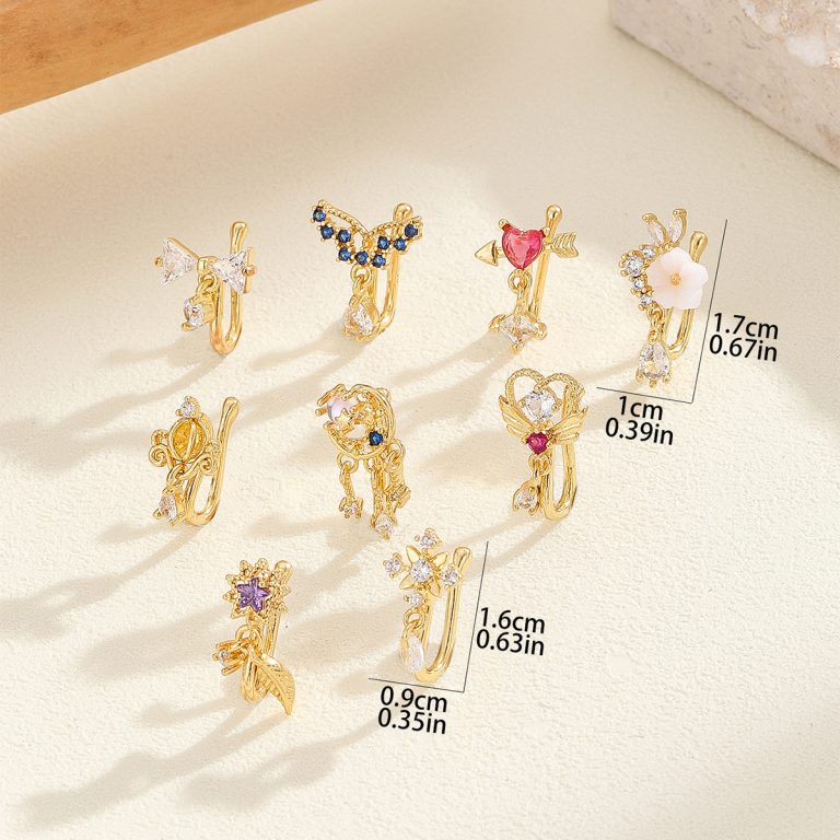 Factory Direct supply new fashion personality High sense nose nail copper white stone inlaid temperament sexy nose accessories female wholesale - Image 4