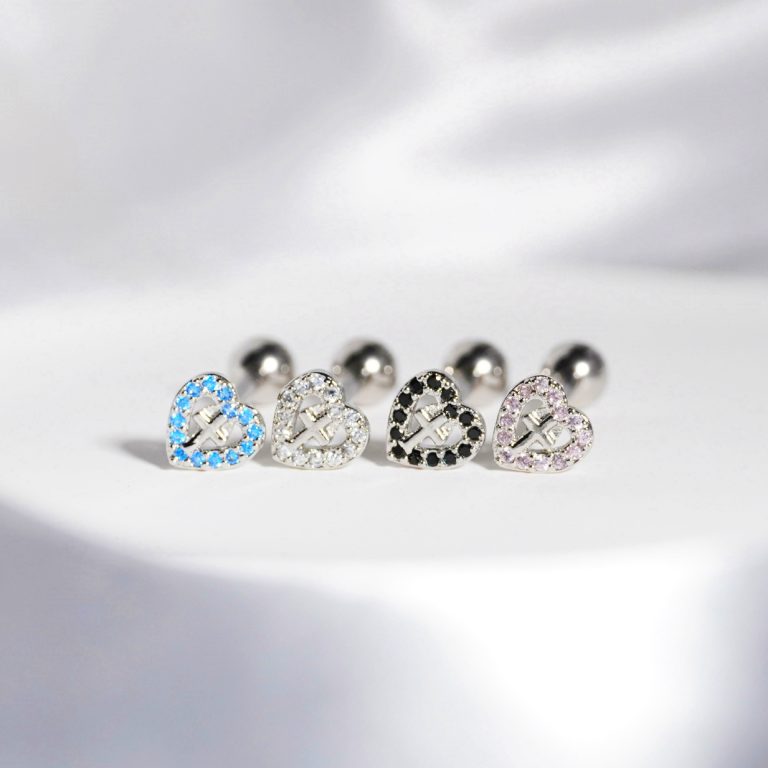 Love Cross Tongue Nail Stainless Steel Inlaid Zircon Tongue Ring - Image 5