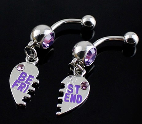 European and American puncture jewelry English letter pair navel ring navel nail navel buckle
