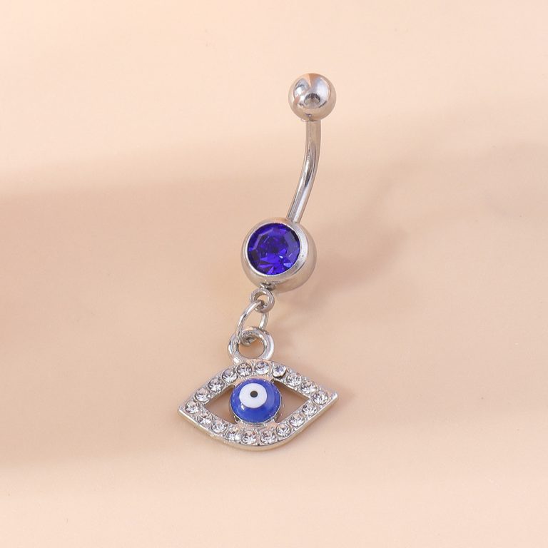 Europe and the United States cross-border hot sexy rhinestone eyes navel ring personality creative design devil's eye navel jewelry - Image 4
