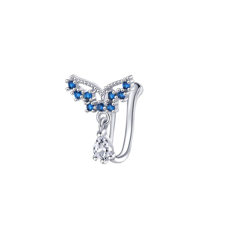 European and American Non-perforated U-shaped Nose Clip Set Zircon Butterfly Love Nose Ring Fake Nose Ornament Piercing Ornament Set Suitable for Women - Image 9