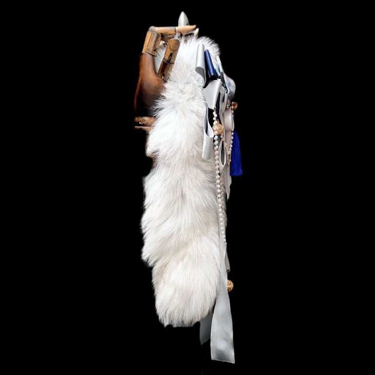 Qingshan Dai New Chinese bow bell 40CM Gray Fox real wool tail butt plug SM sex toys - Image 4