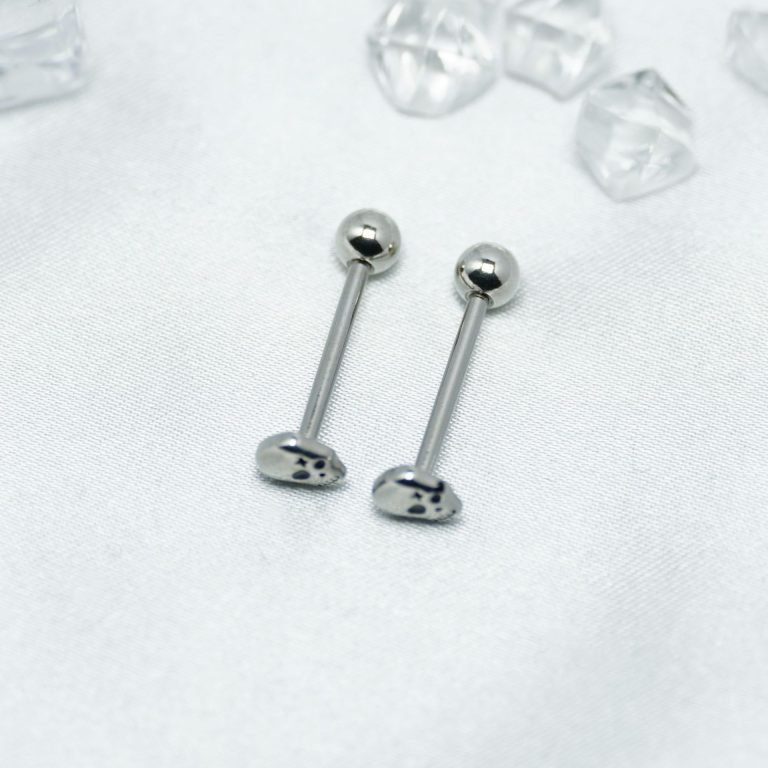 Skull tongue nail stainless steel tongue ring punk hot girl tongue nail - Image 4