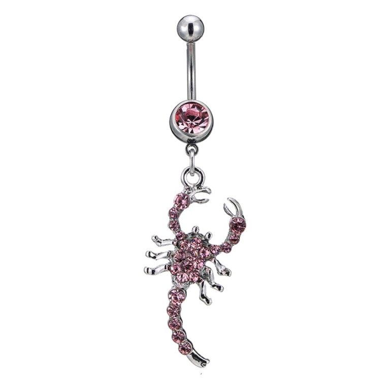 Supply European and American puncture jewelry diamond scorpion belly button ring belly button nail belly button