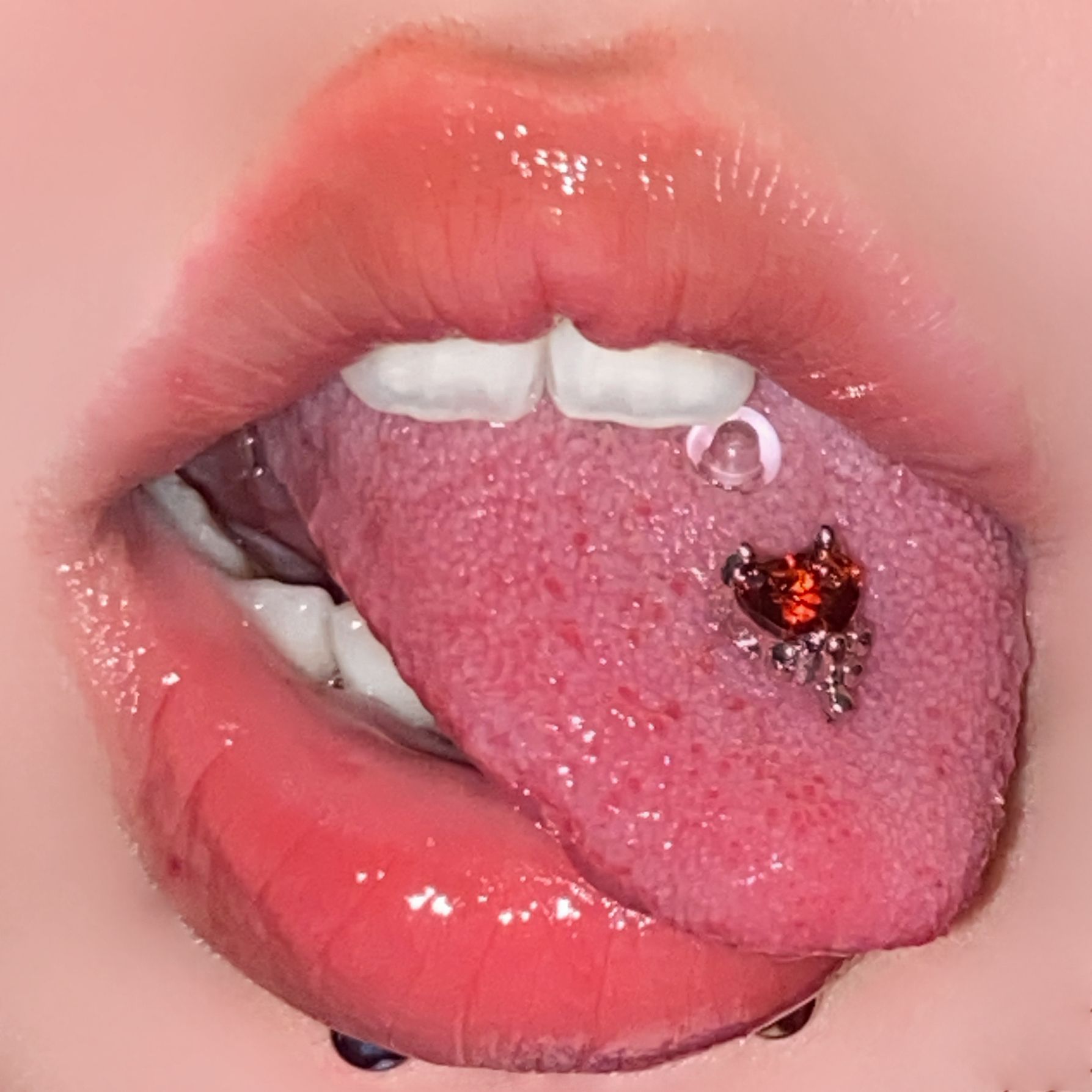 Love zircon tongue nail 316 stainless steel tongue ring 1.6/1.2 - Image 7