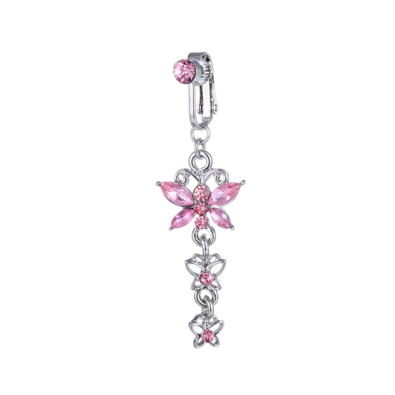 Perforated Butterfly Pendant Fake Navel Ring Navel Nail Earrings - Image 5