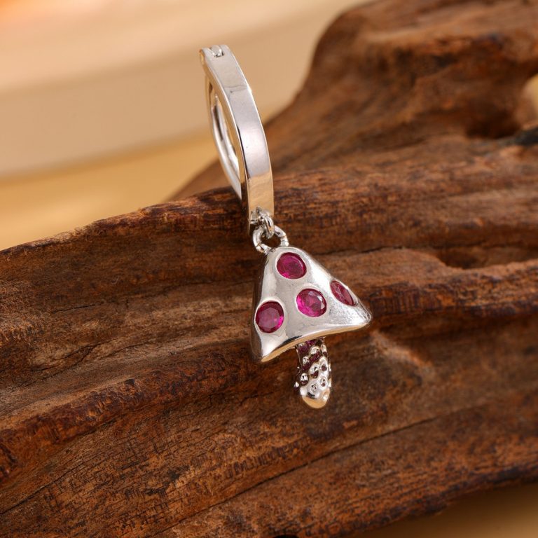 Europe and the United States cross-border popular personality mushroom copper inlaid zircon belly button ring belly button puncture jewelry - Image 3