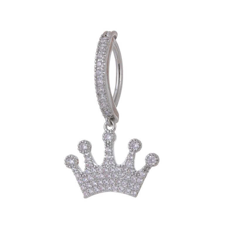 European and American cross-border fashion simple copper inlaid zircon full diamond crown belly button ring belly button puncture jewelry - Image 5