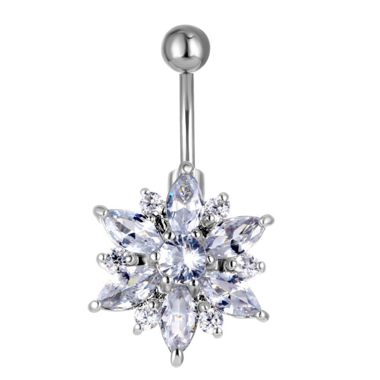 AliExpress EABY best selling human body piercing jewelry flower belly button belly button nail belly button ring - Image 3
