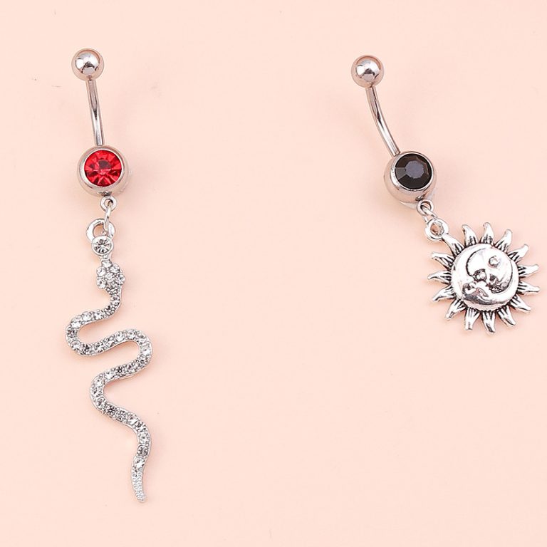 Europe and the United States cross-border jewelry retro national wind sun navel ring animal zodiac snake bikini decoration navel nail