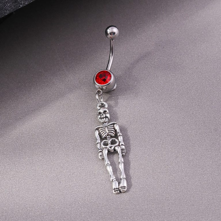 European and American cross-border jewelry personalized skull navel ring Halloween horror creative niche skull navel nail navel jewelry - Image 3