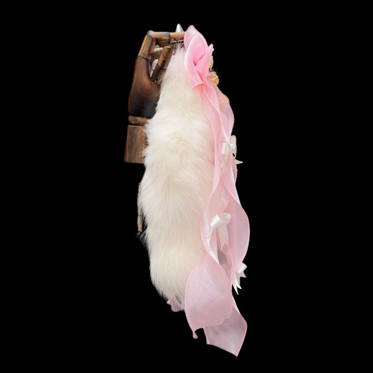 40CM Fox real fur tail butt plug removable smsex toys handmade cute pink white bow Palace Bell - Image 4