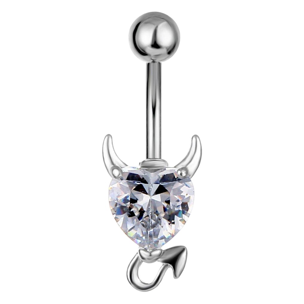 goods European and American zircon demon heart-shaped belly button AliExpress Amazon belly button