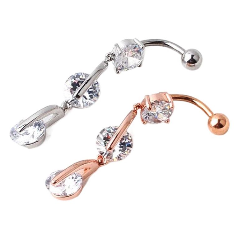 hot new puncture jewelry round zircon belly button ring belly button nail