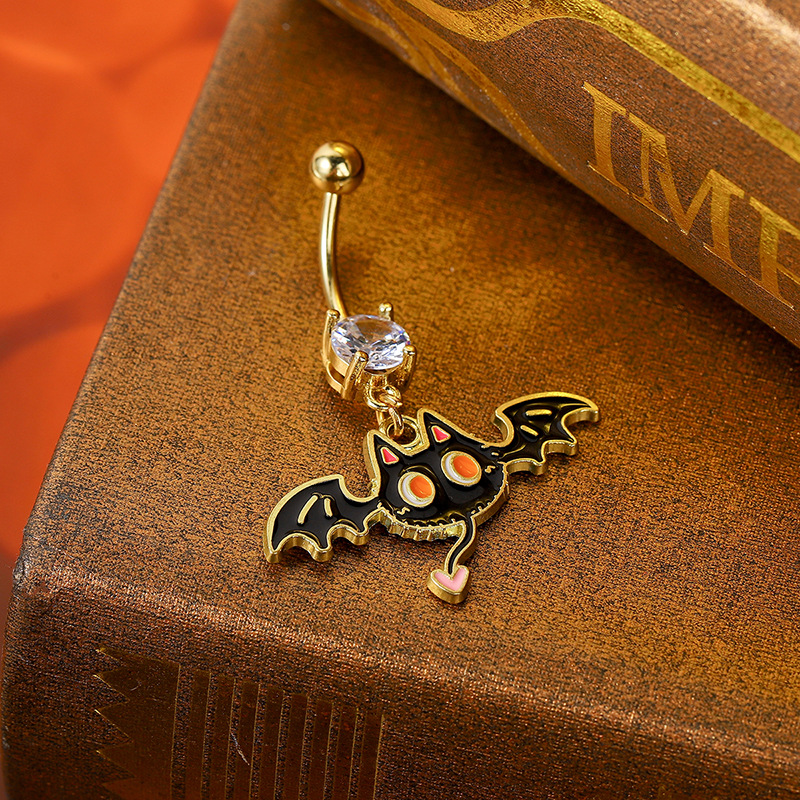 Halloween little devil funny navel decoration trendy creative fashion navel buckle niche design fun cute navel nail female - Image 4