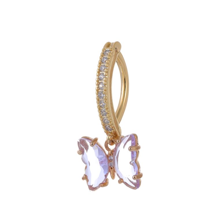 European and American Hot All-match Crystal Butterfly Copper Zircon Navel Ring Navel Buckle Piercing Jewelry - Image 5