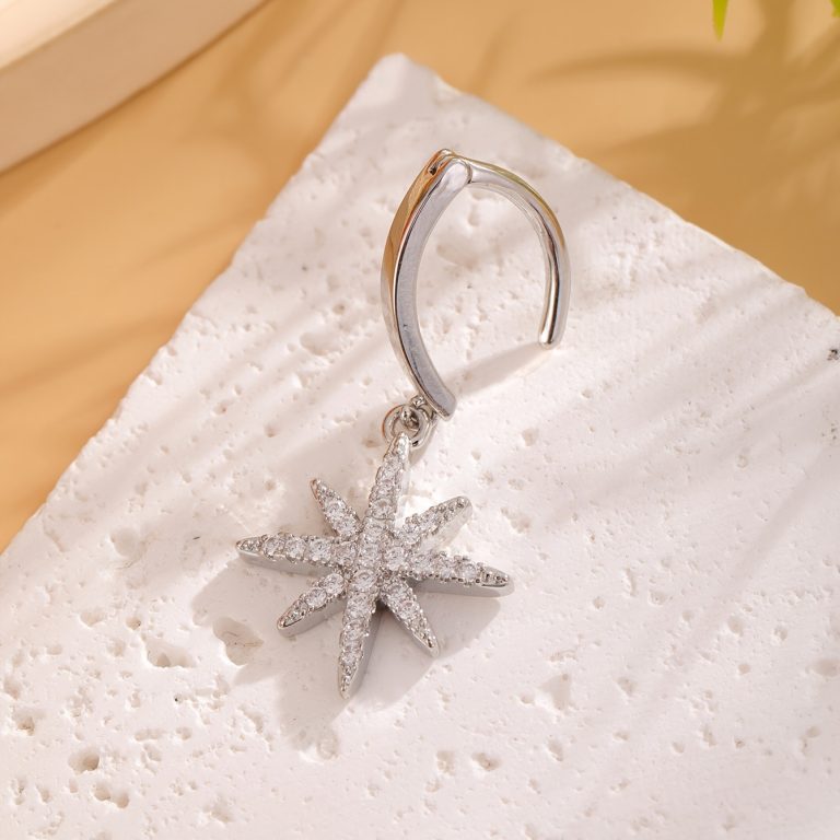 European and American cross-border fashion rice-shaped copper inlaid zircon navel ring navel buckle