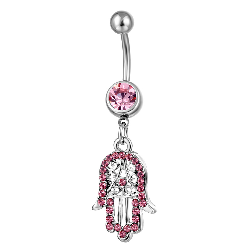 Fashionable Belly Button Ring Colorful Crystal Beads Bowknot Design - Image 3