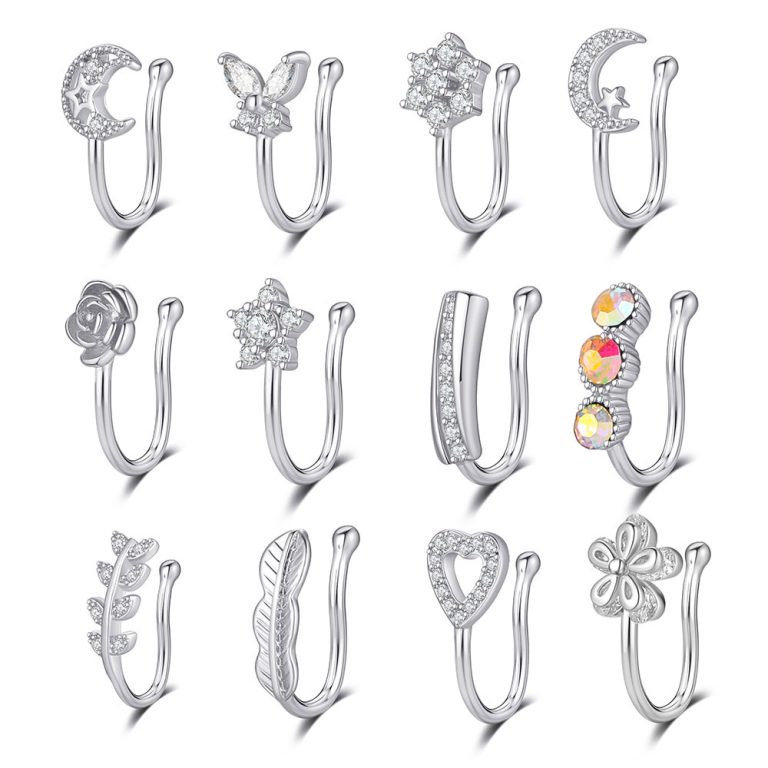 Cross-border e-commerce new zircon nose clip fake nose ring puncture jewelry online wholesale