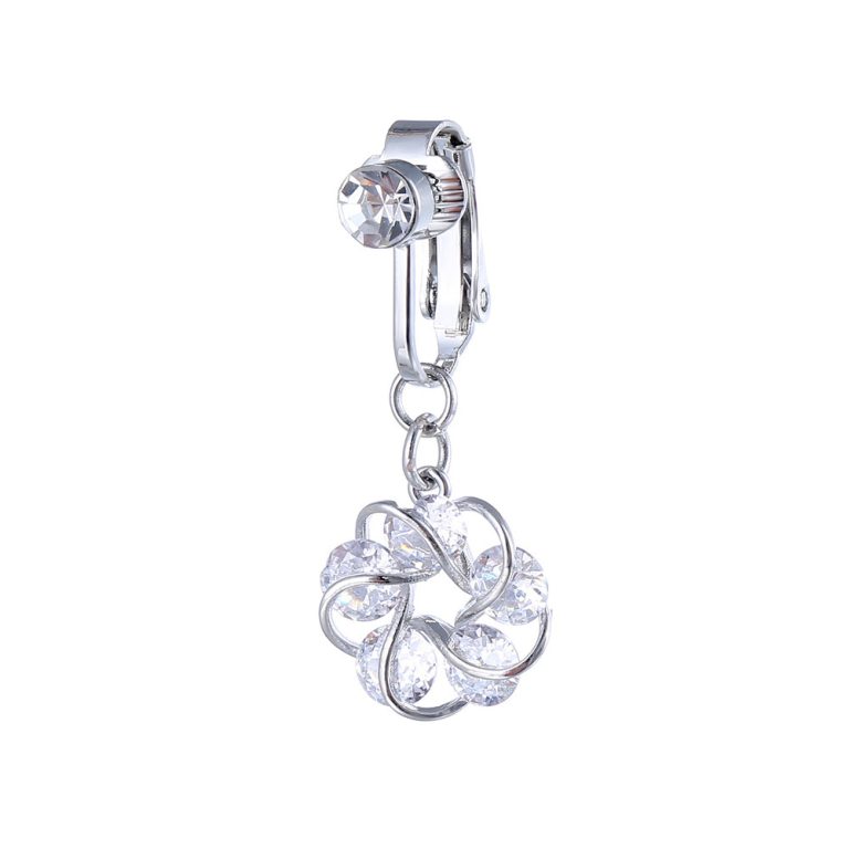 goods punch-free flower pendant inlaid zircon fake navel clip non-piercing trendy navel ring ear clip jewelry - Image 3
