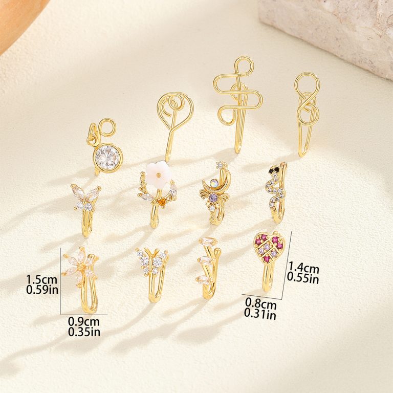 New style copper white stone inlaid sexy nose accessories nose nail light luxury fashion personality niche high-grade temperament nose nail wholesale - Image 4