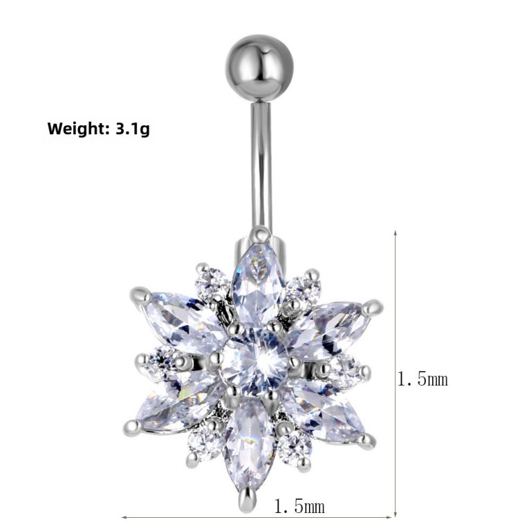 AliExpress EABY best selling human body piercing jewelry flower belly button belly button nail belly button ring - Image 6