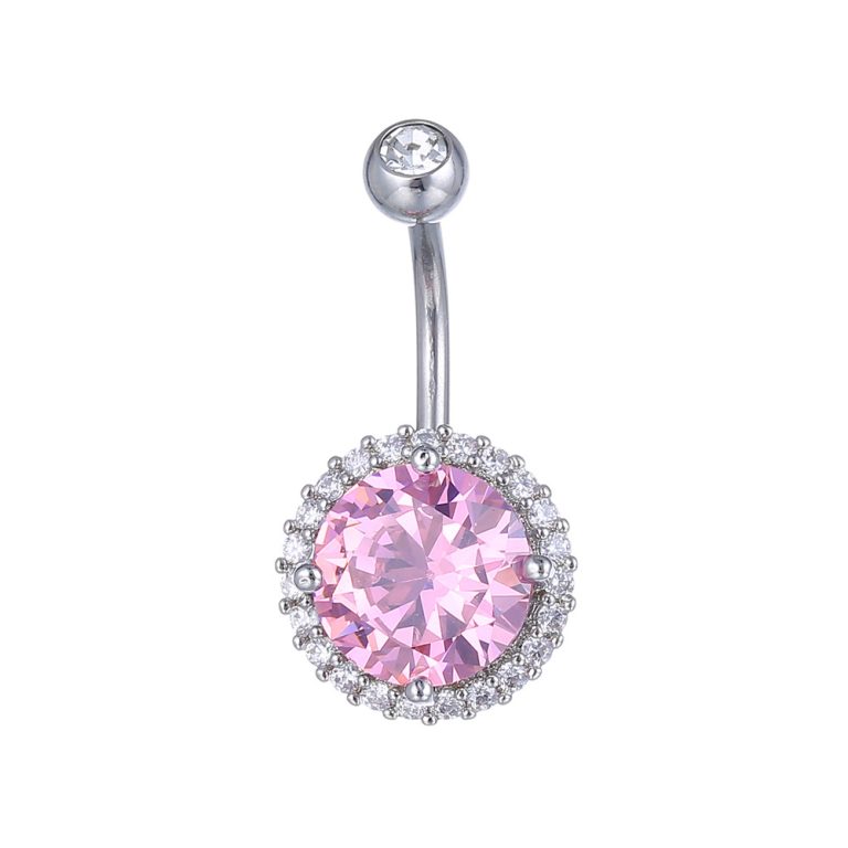 new European and American hot-selling zircon double diamond belly button nail puncture jewelry creative umbilical buckle nail - Image 5