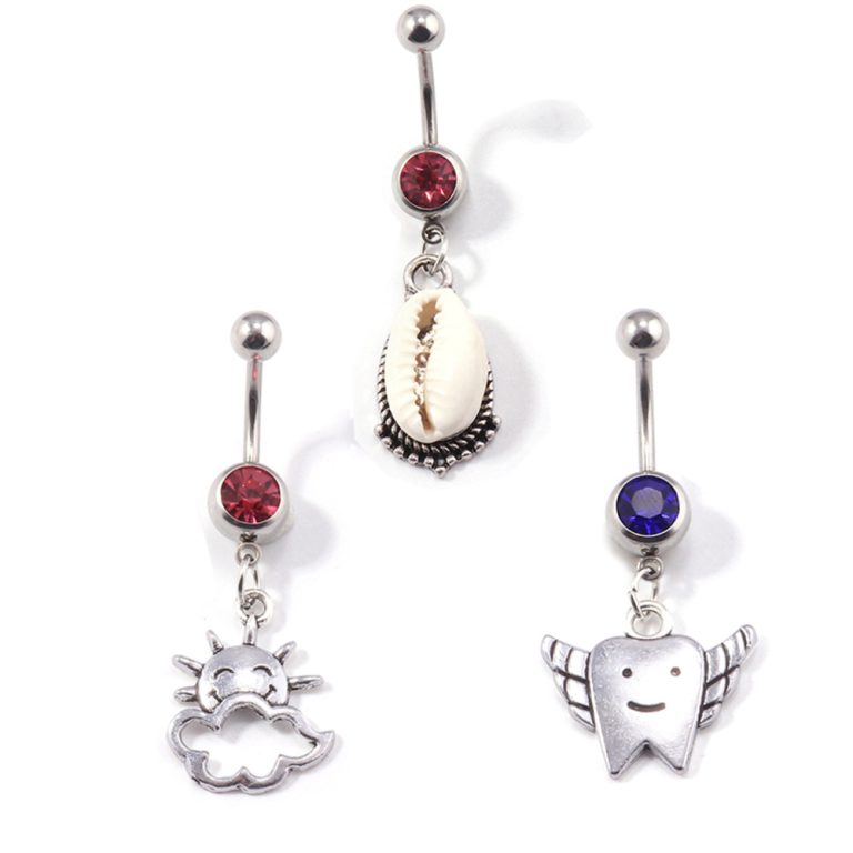 Europe and the United States cross-border new sexy sun wings teeth shell gem navel nail fashion trend navel accessories - Image 6