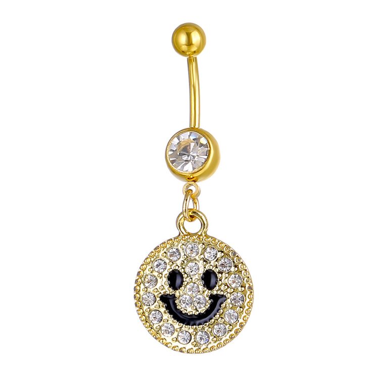 Human body piercing accessories Diamond happy smiley pendant belly ring sexy women belly ring nail - Image 5