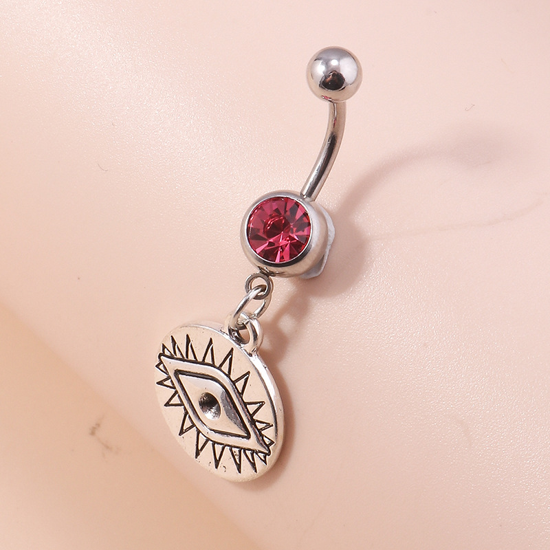 European and American Cross-border Explosions Retro Gem Devil's Eye Navel Nail Simple Personalized Eye Navel Jewelry - Image 4